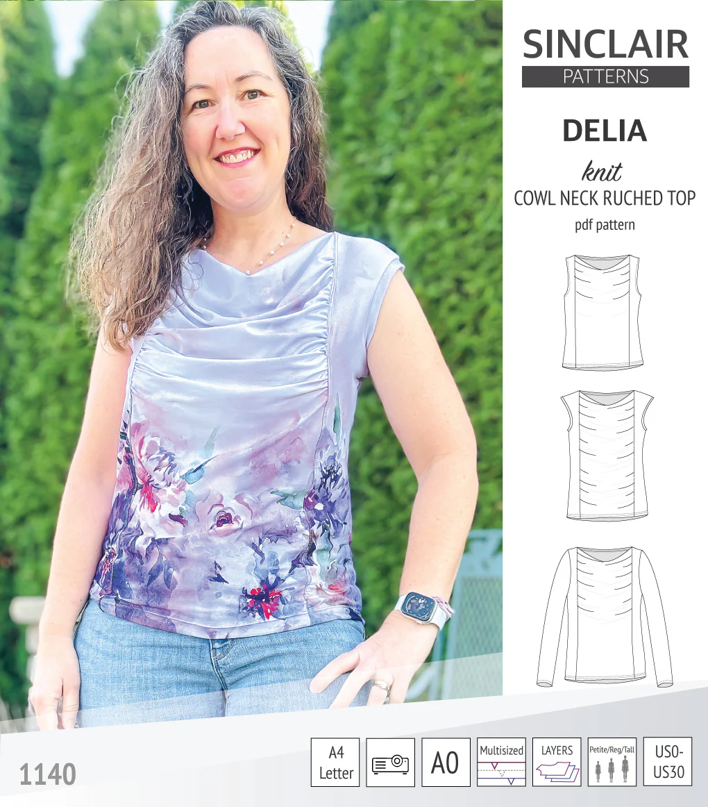 Delia cowl style neckline ruched front knit top (PDF) - Image 59