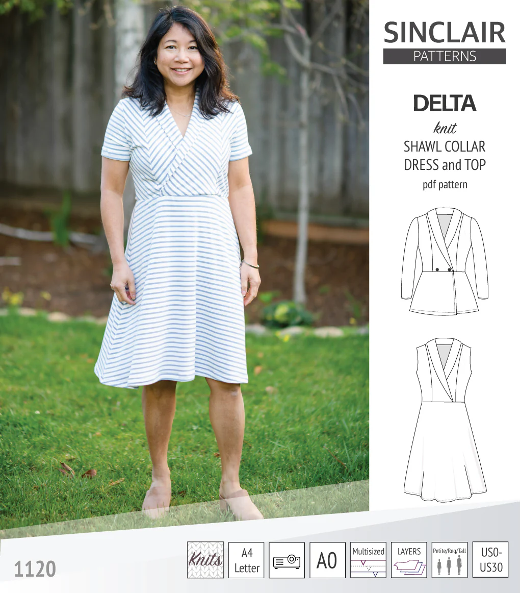 Delta knit shawl collar dress and top with princess seams (PDF) - Image 13
