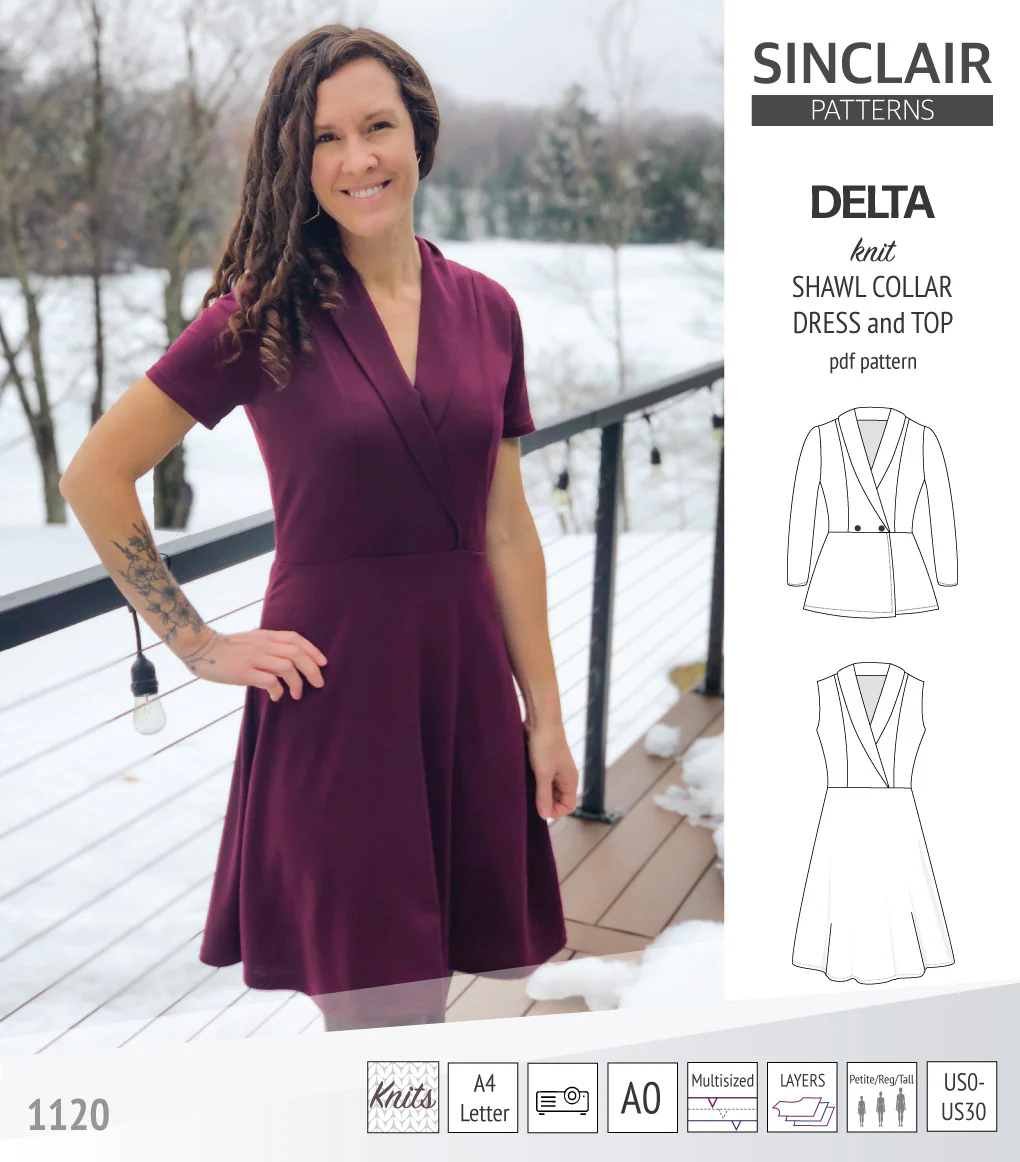 Delta knit shawl collar dress and top with princess seams (PDF) - Image 19