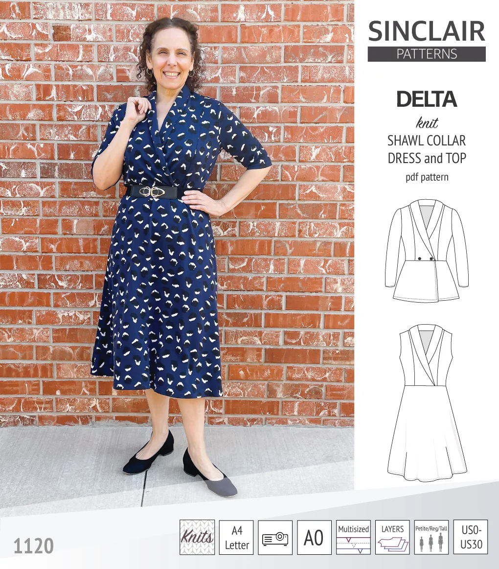 Delta knit shawl collar dress and top with princess seams (PDF) - Image 22