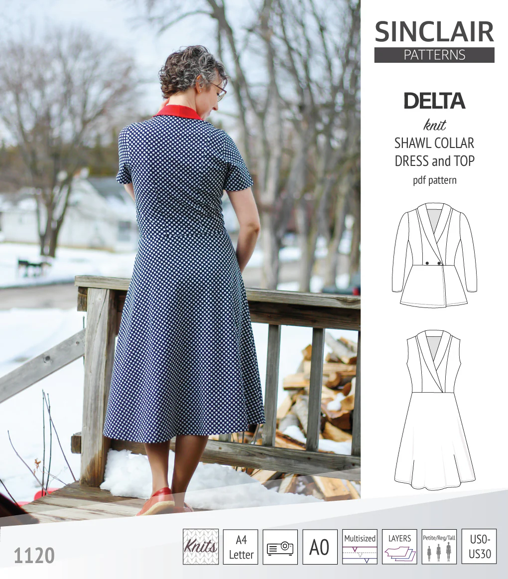Delta knit shawl collar dress and top with princess seams (PDF) - Image 27