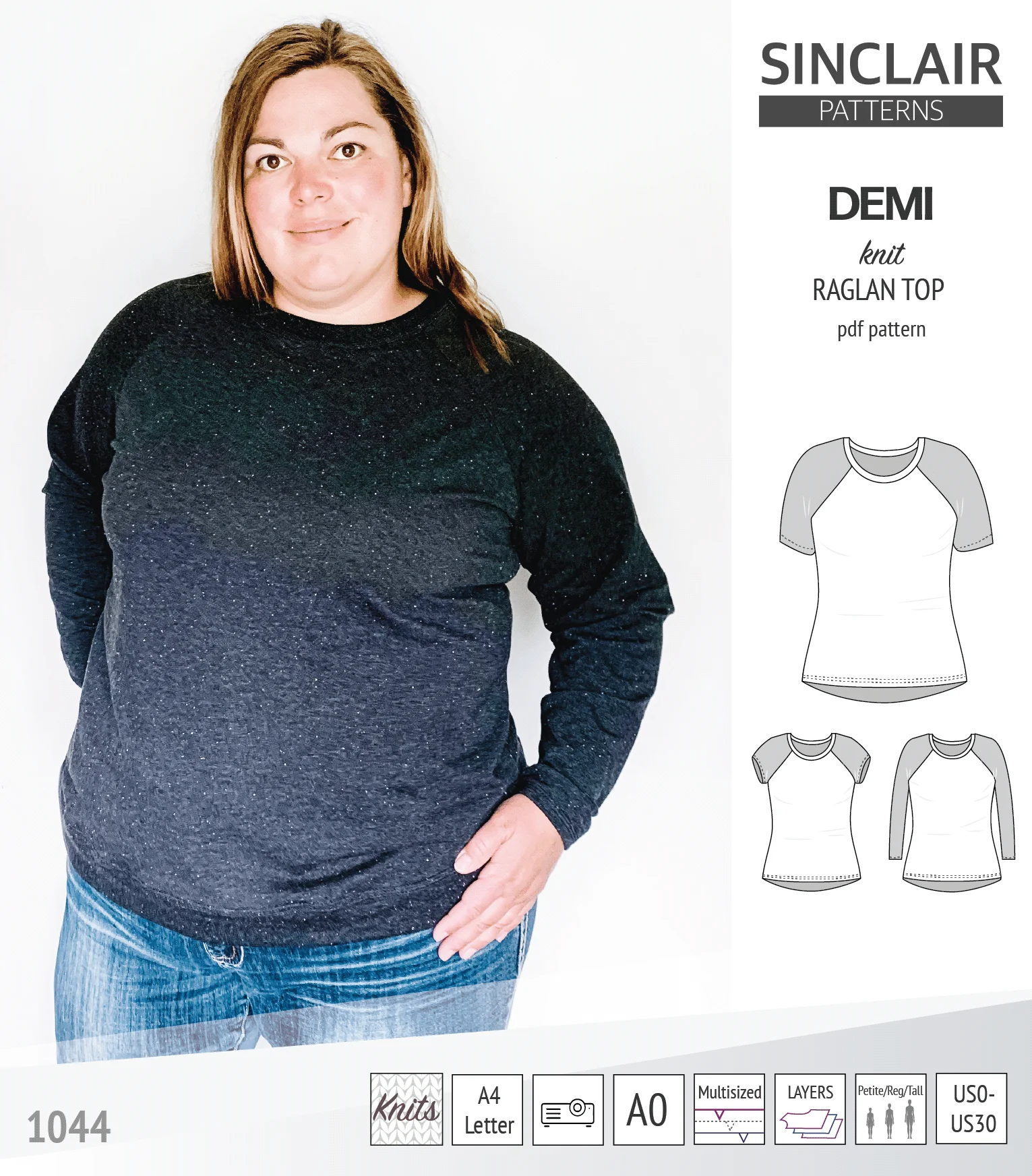 Demi classic raglan knit top (PDF) - Image 45