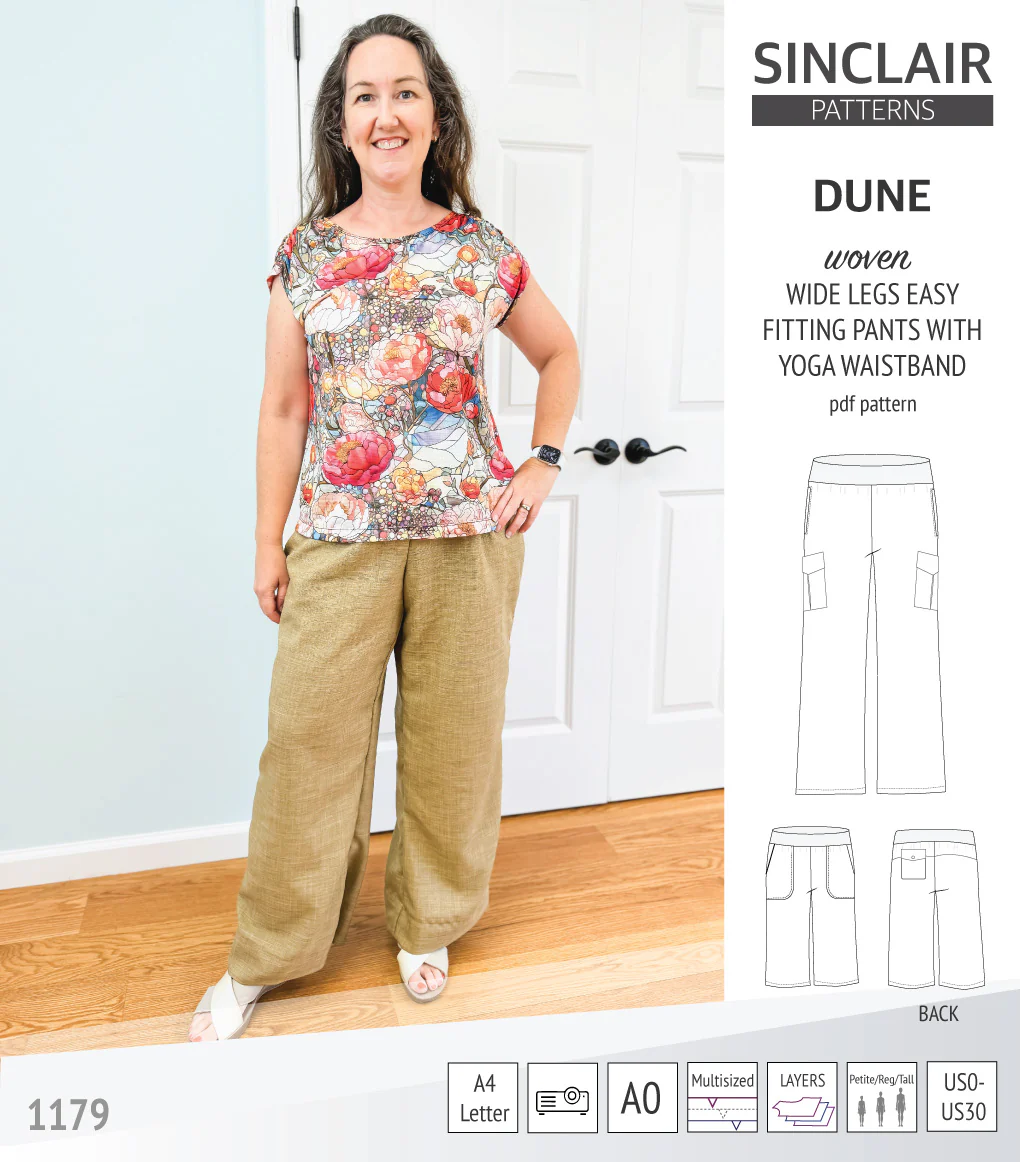 Dune wide leg woven pants with yoga waistband (PDF) - Image 15