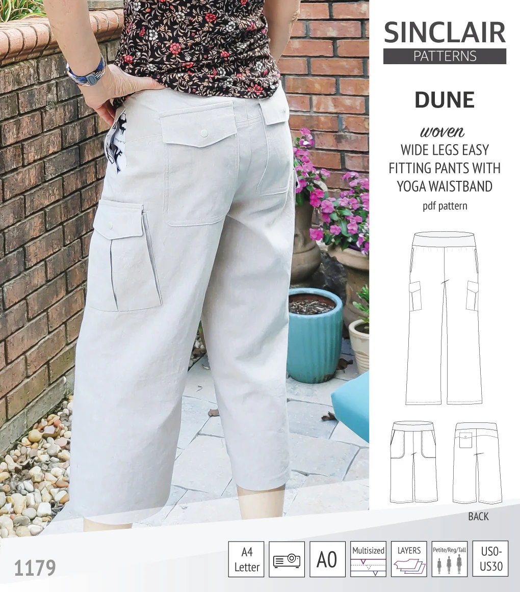 Dune wide leg woven pants with yoga waistband (PDF) - Image 6