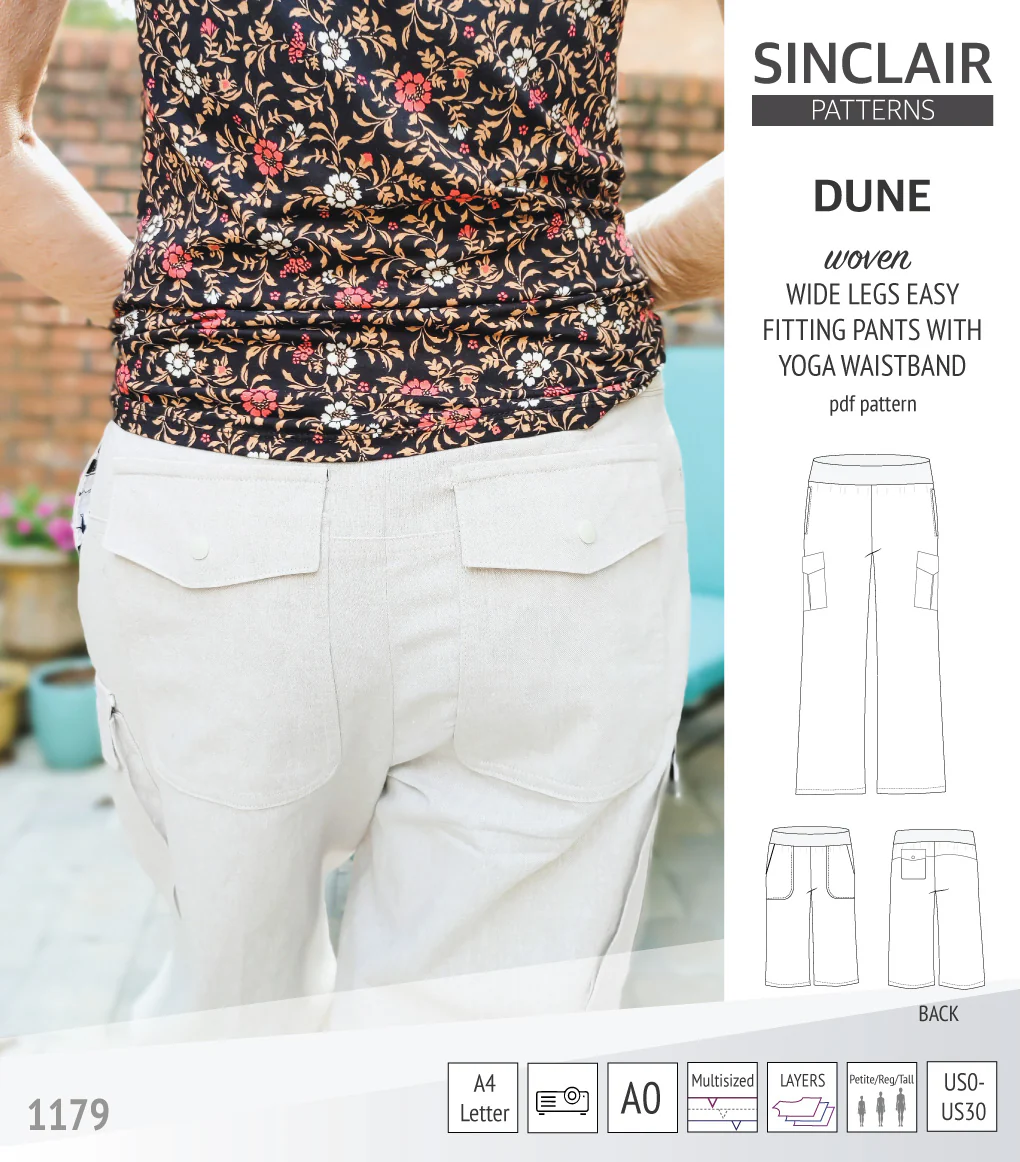 Dune wide leg woven pants with yoga waistband (PDF) - Image 7