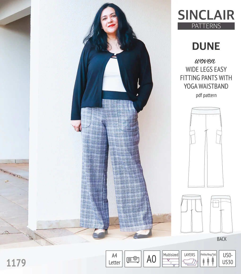 Dune wide leg woven pants with yoga waistband (PDF) - Image 8