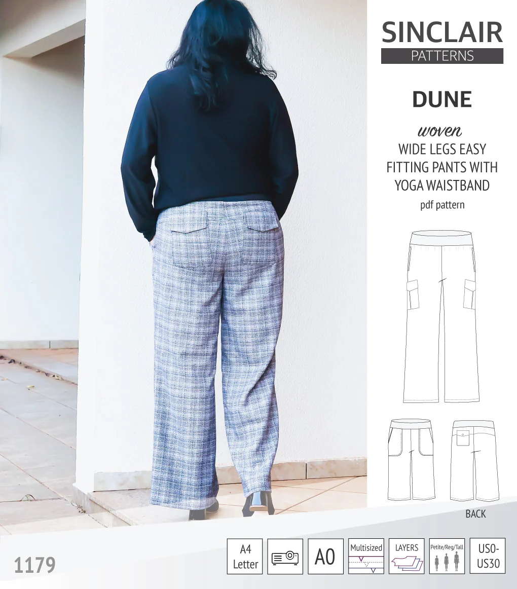 Dune wide leg woven pants with yoga waistband (PDF) - Image 9
