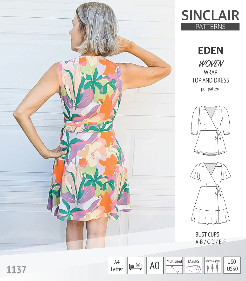 Eden true wrap dress and top for woven fabrics (PDF) - Image 10