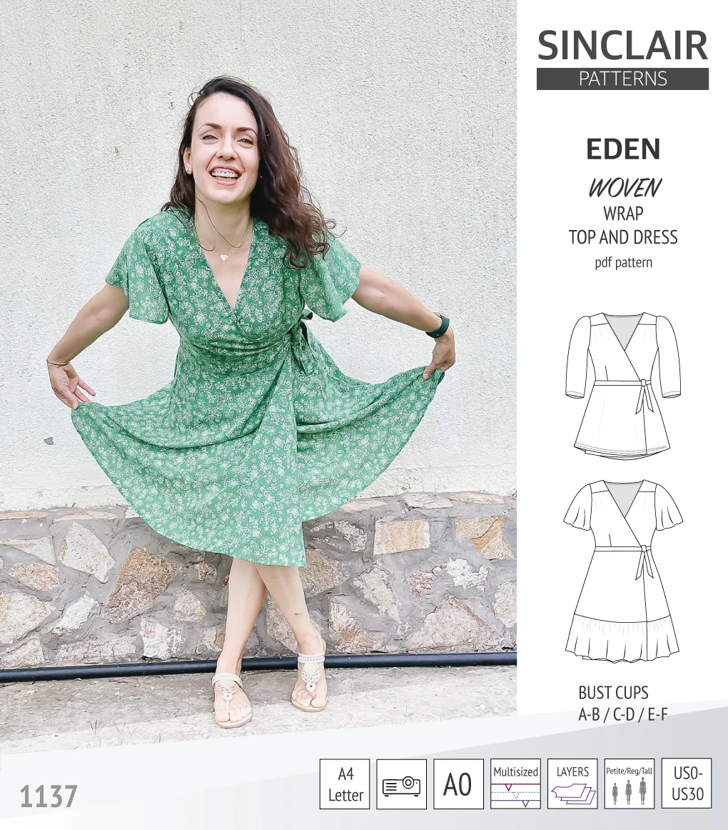 Eden true wrap dress and top for woven fabrics (PDF) - Image 14
