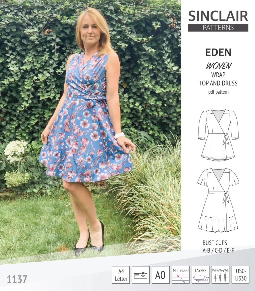 Eden true wrap dress and top for woven fabrics (PDF) - Image 17