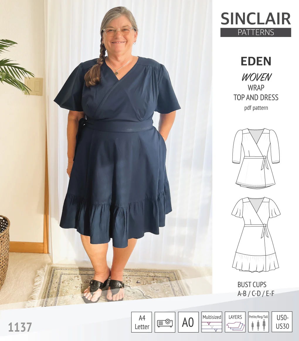 Eden true wrap dress and top for woven fabrics (PDF) - Image 18