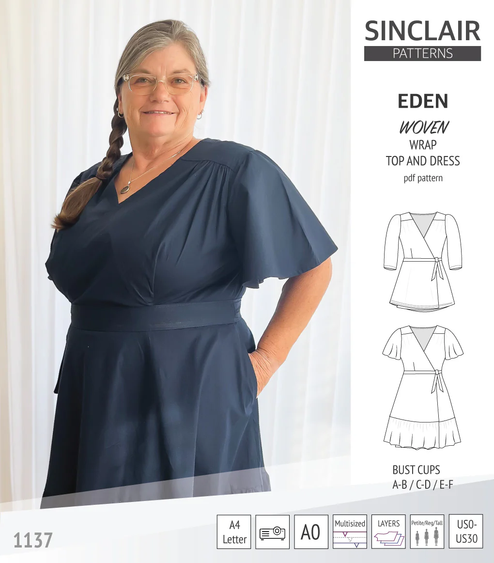 Eden true wrap dress and top for woven fabrics (PDF) - Image 19
