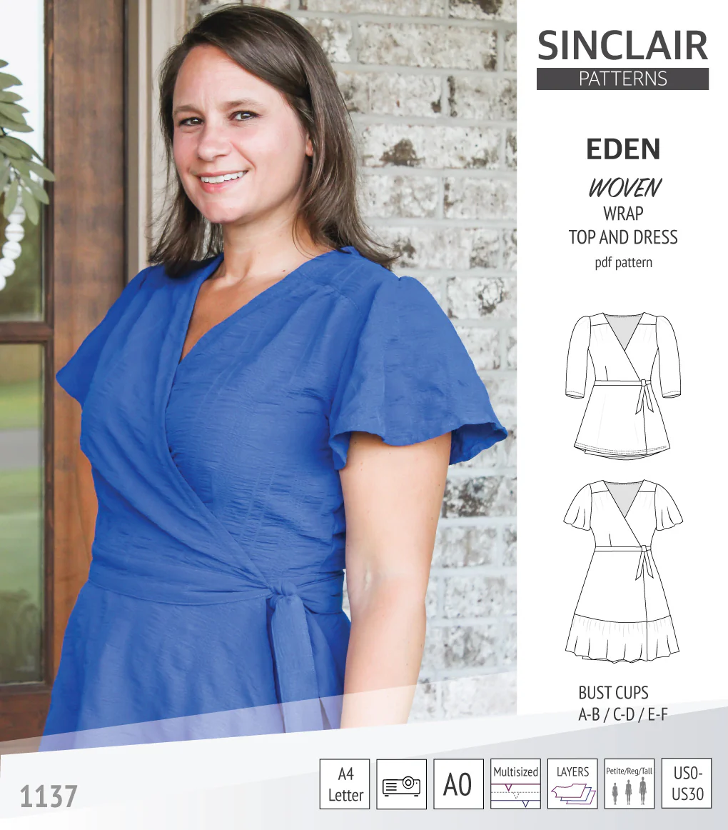 Eden true wrap dress and top for woven fabrics (PDF) - Image 2