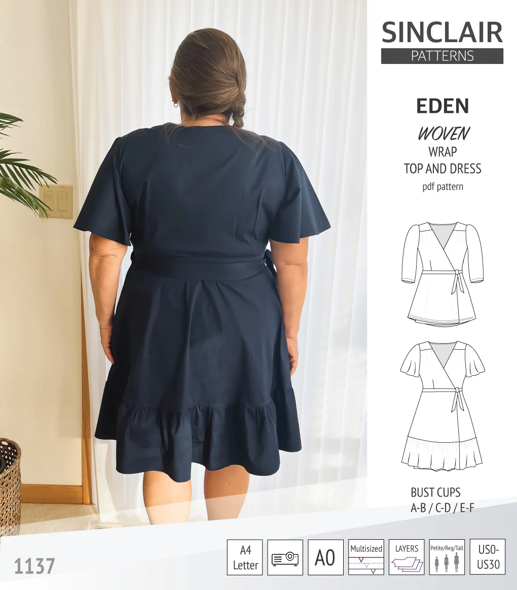 Eden true wrap dress and top for woven fabrics (PDF) - Image 20