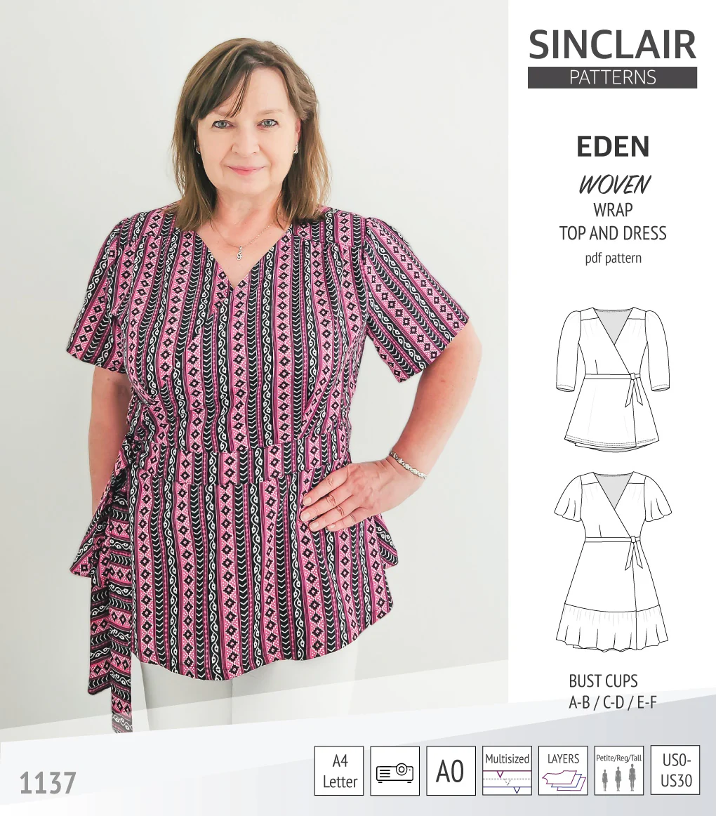 Eden true wrap dress and top for woven fabrics (PDF) - Image 25
