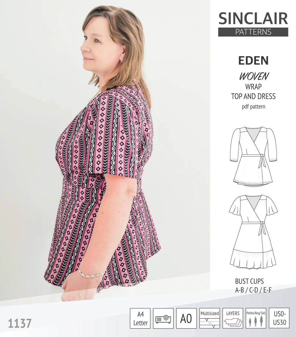 Eden true wrap dress and top for woven fabrics (PDF) - Image 26