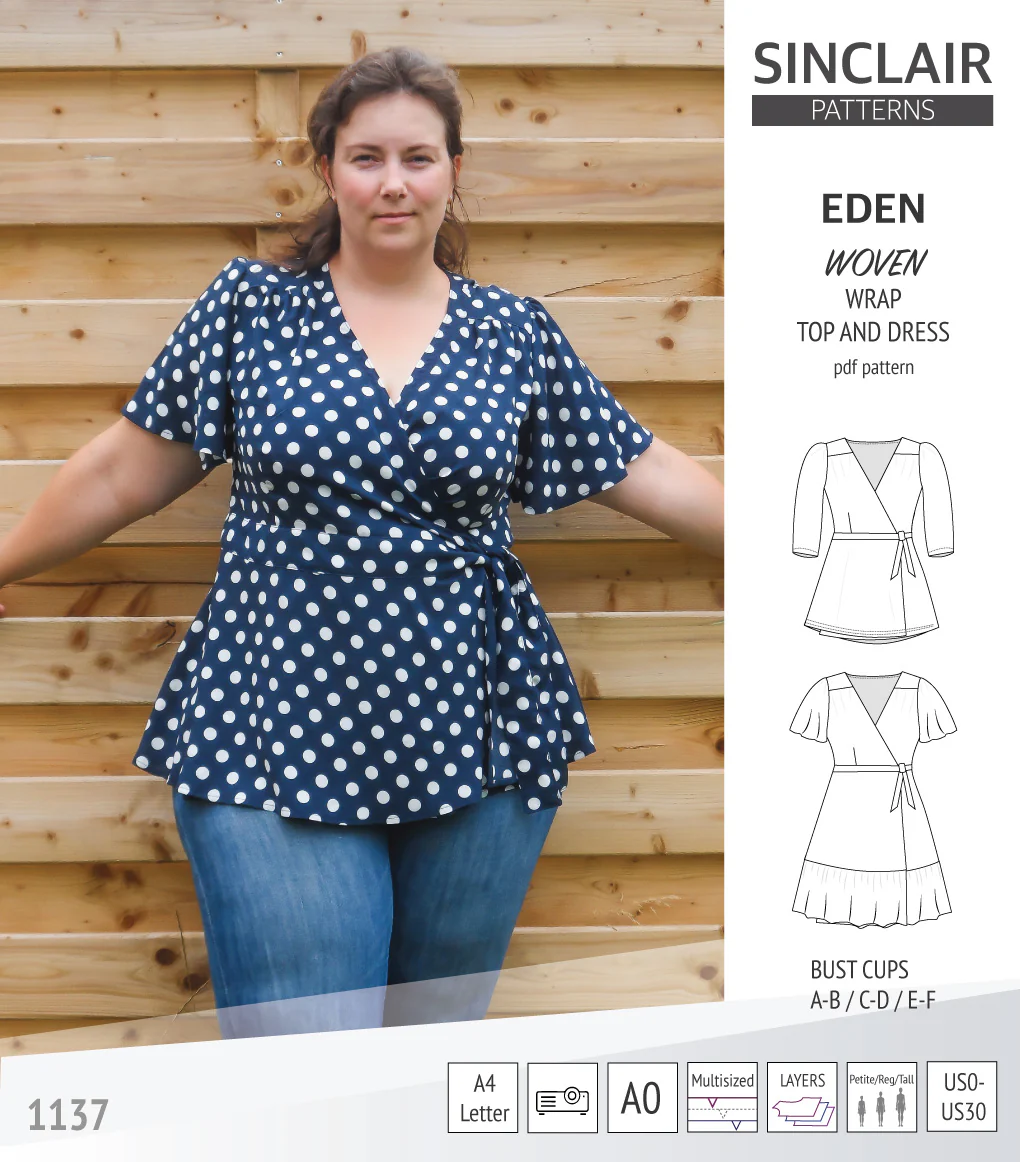 Eden true wrap dress and top for woven fabrics (PDF) - Image 31