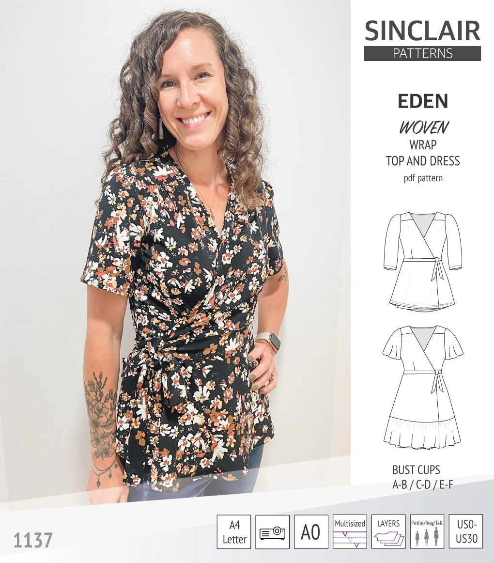 Eden true wrap dress and top for woven fabrics (PDF) - Image 34