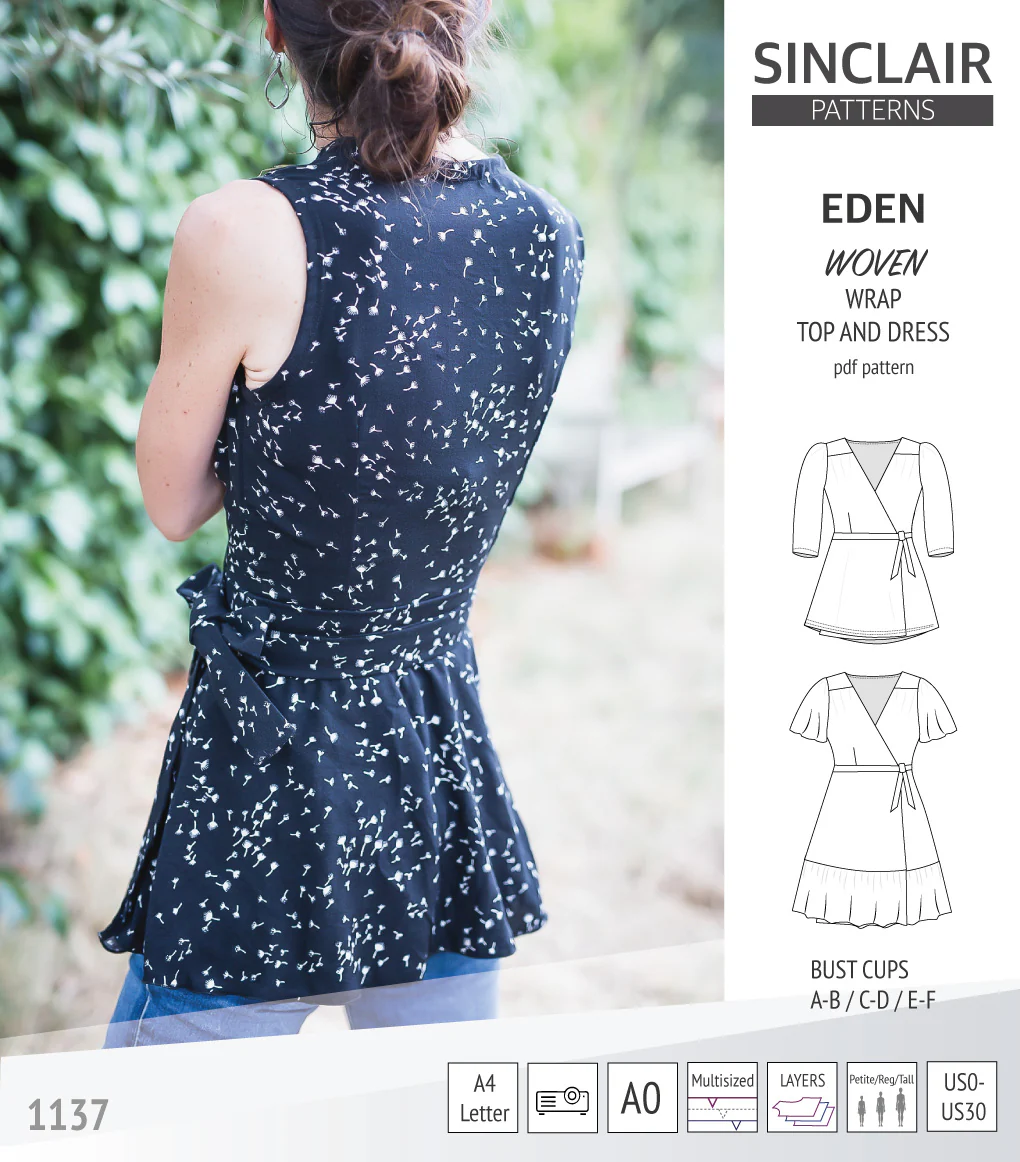 Eden true wrap dress and top for woven fabrics (PDF) - Image 36