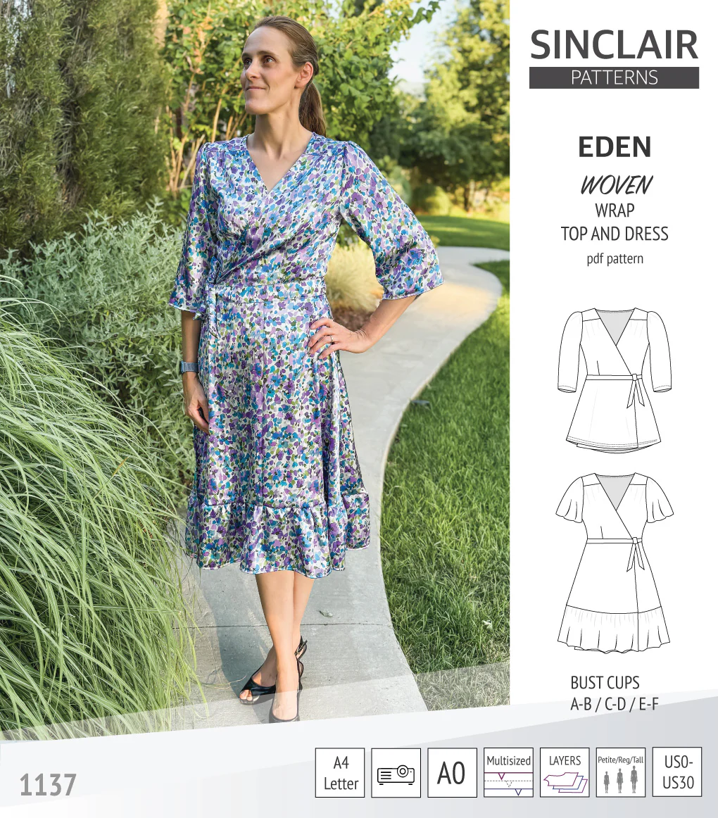 Eden true wrap dress and top for woven fabrics (PDF) - Image 38