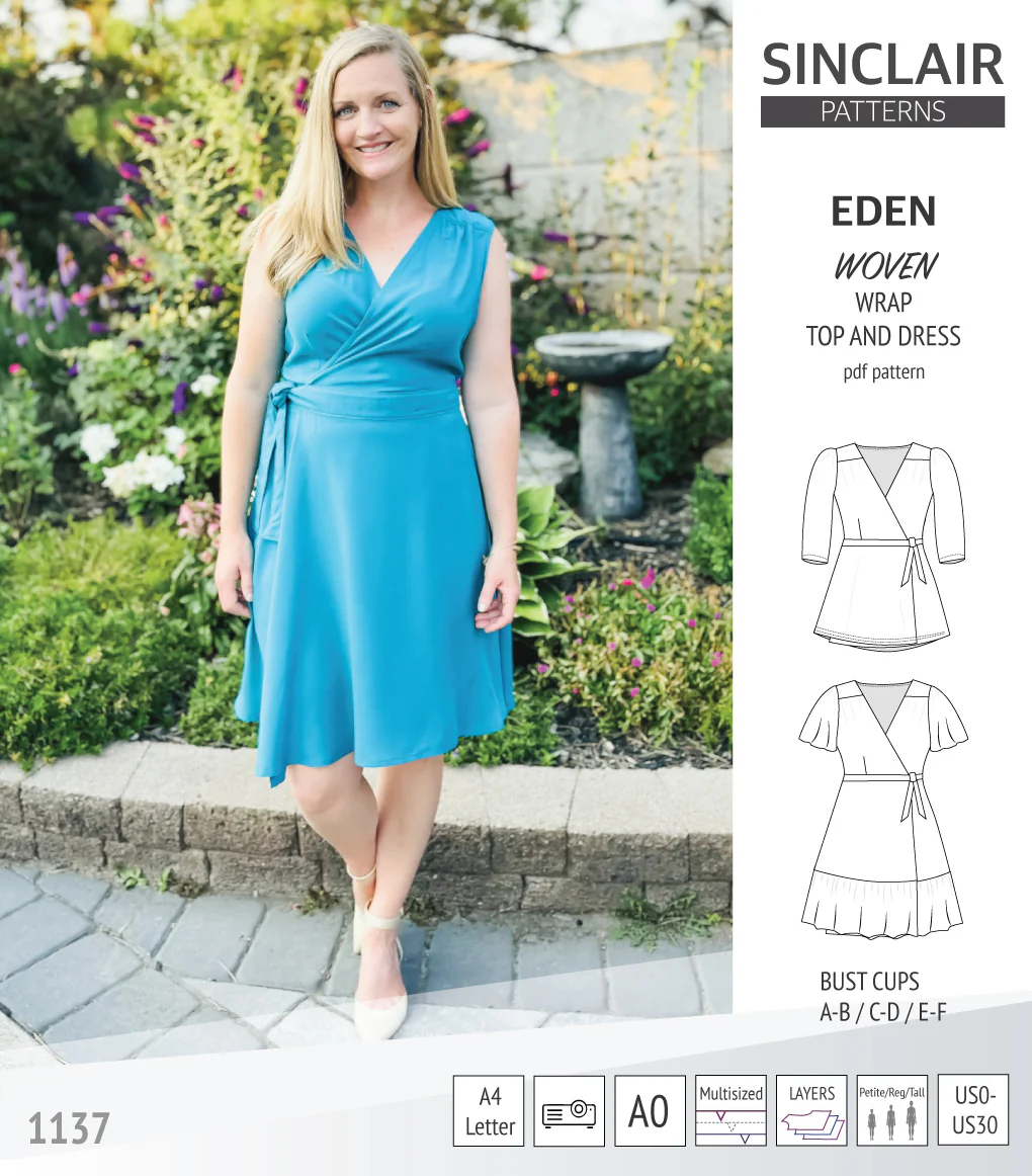Eden true wrap dress and top for woven fabrics (PDF) - Image 39