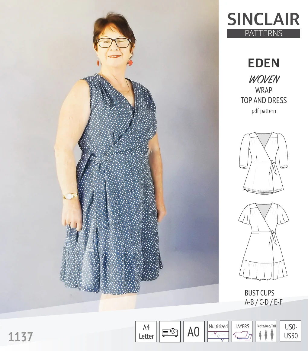 Eden true wrap dress and top for woven fabrics (PDF) - Image 42