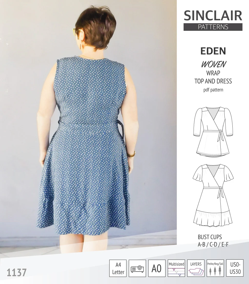 Eden true wrap dress and top for woven fabrics (PDF) - Image 43