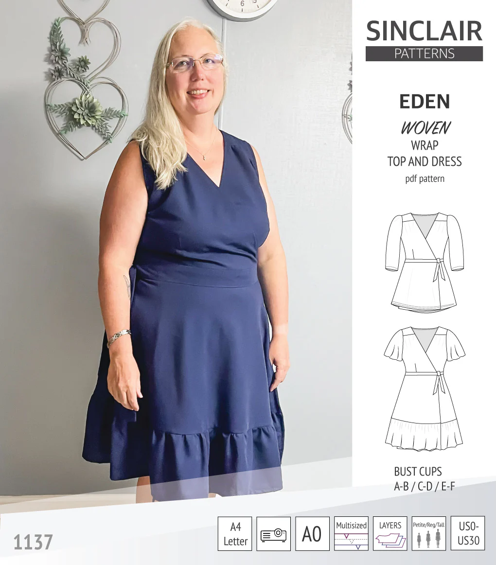 Eden true wrap dress and top for woven fabrics (PDF) - Image 44