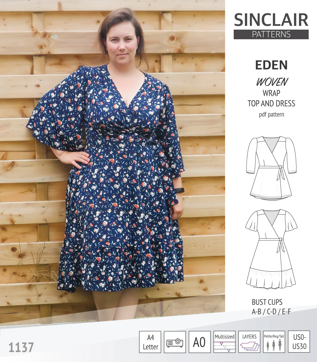 Eden true wrap dress and top for woven fabrics (PDF) - Image 47