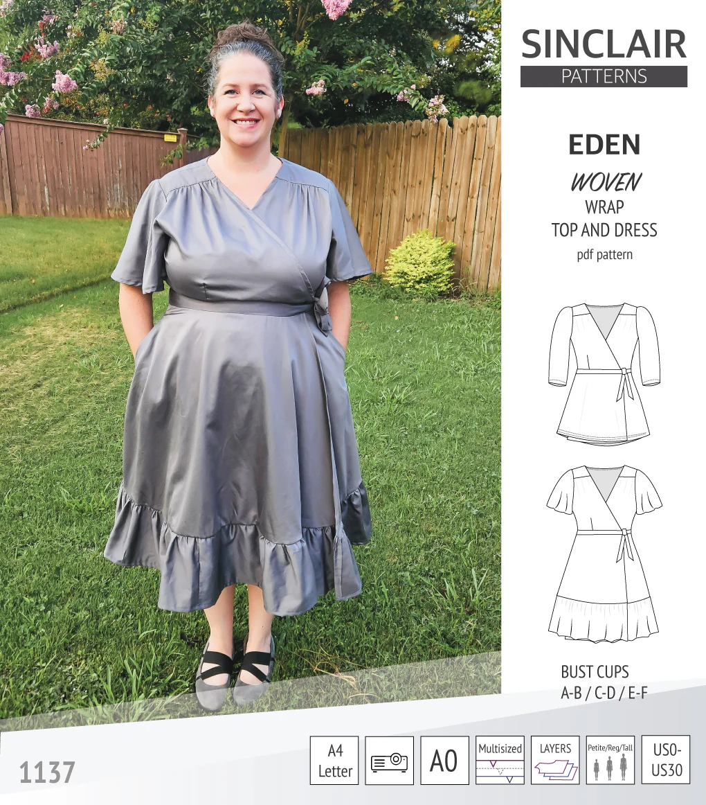 Eden true wrap dress and top for woven fabrics (PDF) - Image 49