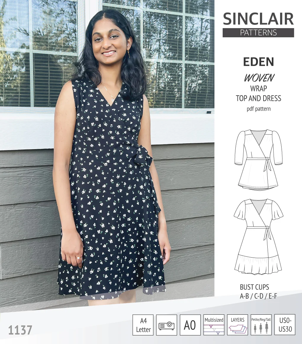 Eden true wrap dress and top for woven fabrics (PDF) - Image 51