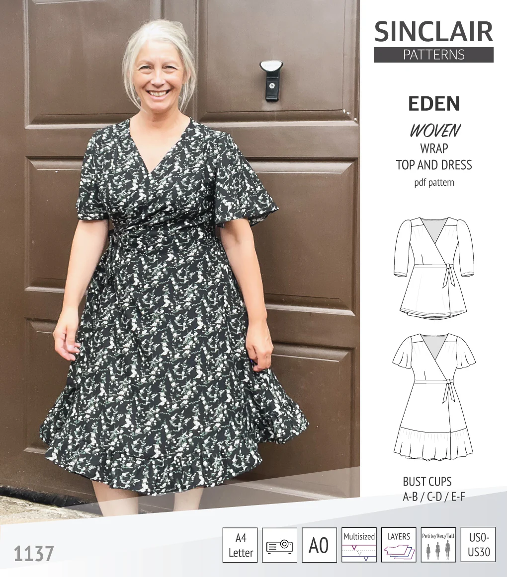 Eden true wrap dress and top for woven fabrics (PDF) - Image 52