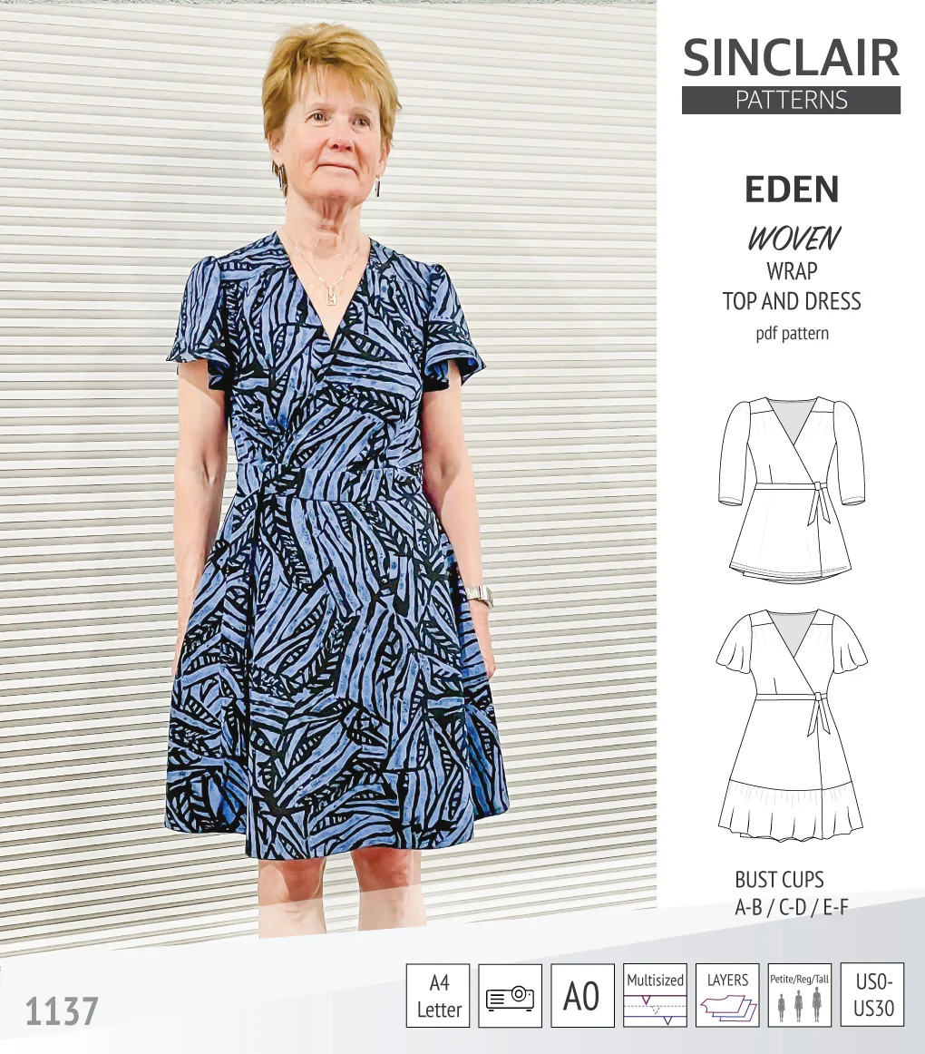 Eden true wrap dress and top for woven fabrics (PDF) - Image 53