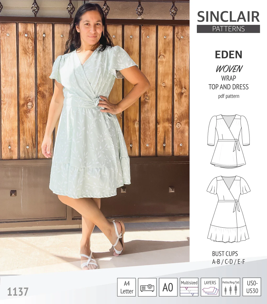 Eden true wrap dress and top for woven fabrics (PDF) - Image 55