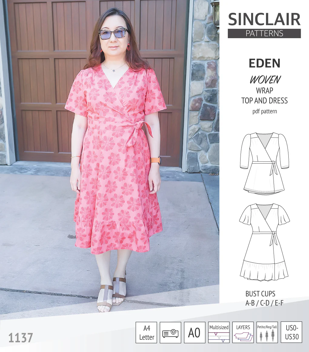 Eden true wrap dress and top for woven fabrics (PDF) - Image 56
