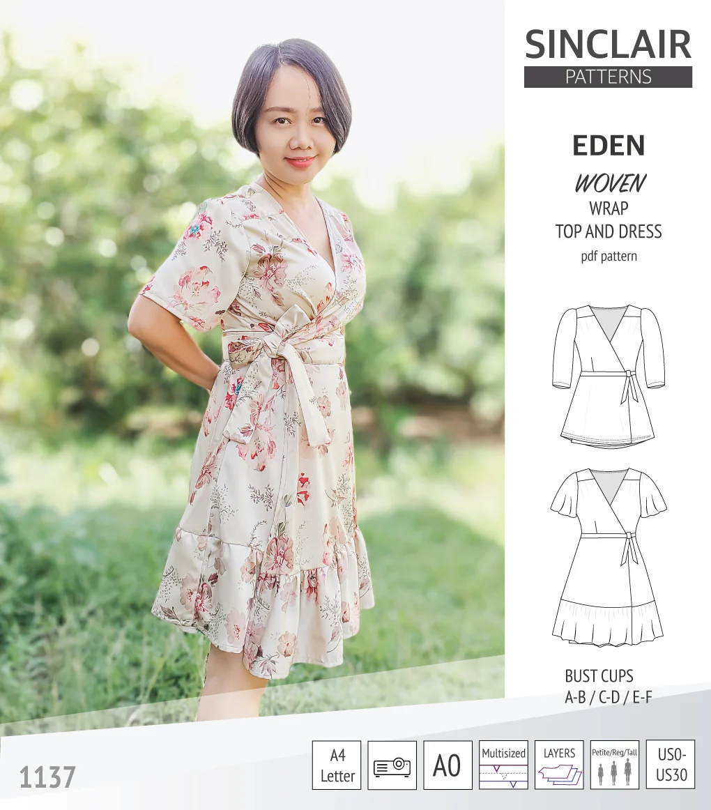 Eden true wrap dress and top for woven fabrics (PDF) - Image 57