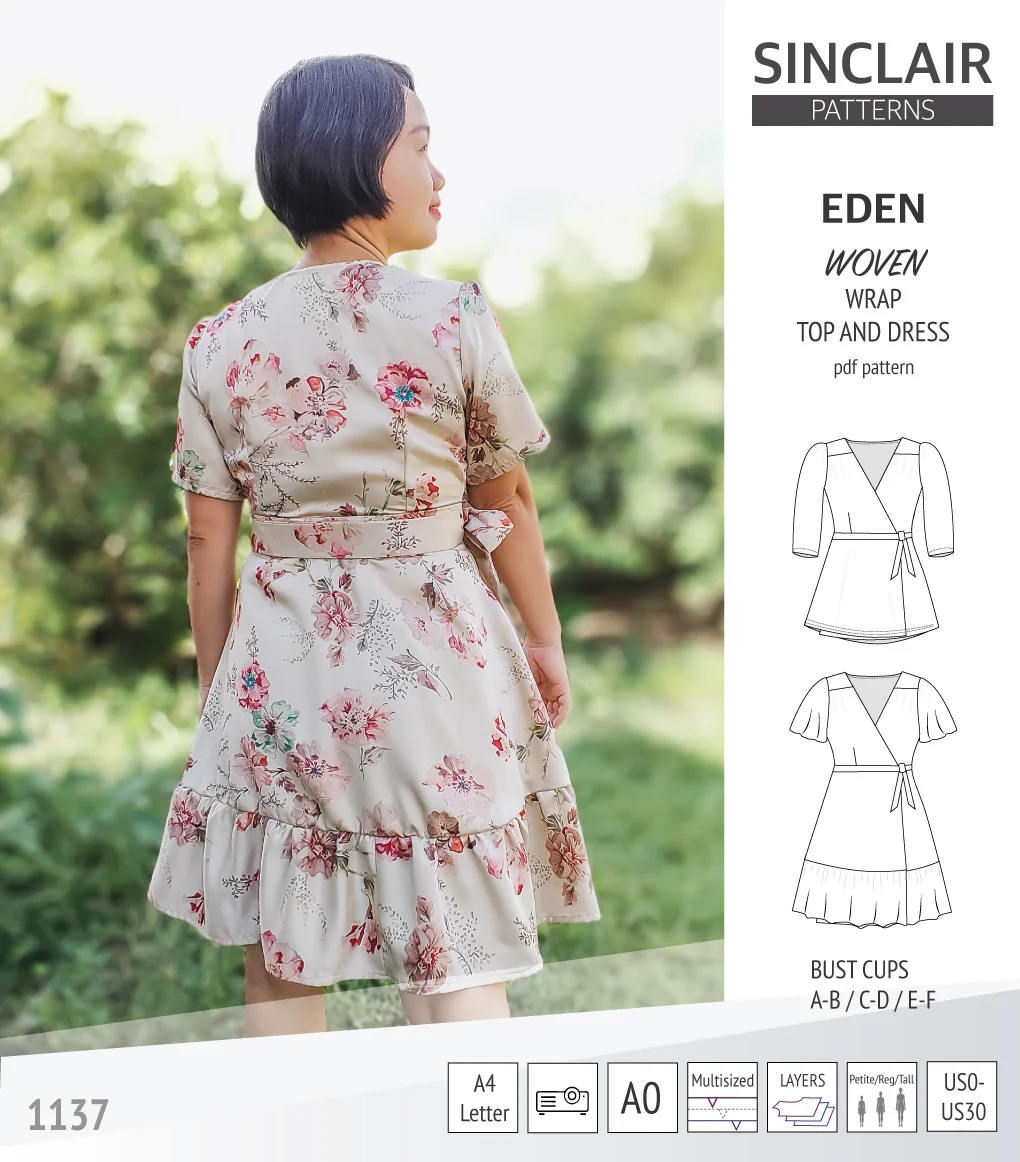 Eden true wrap dress and top for woven fabrics (PDF) - Image 58