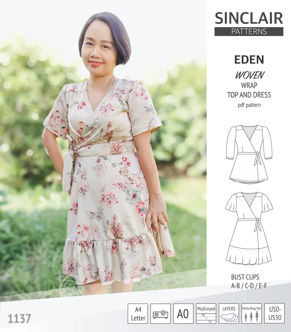 Eden true wrap dress and top for woven fabrics (PDF) - Image 59