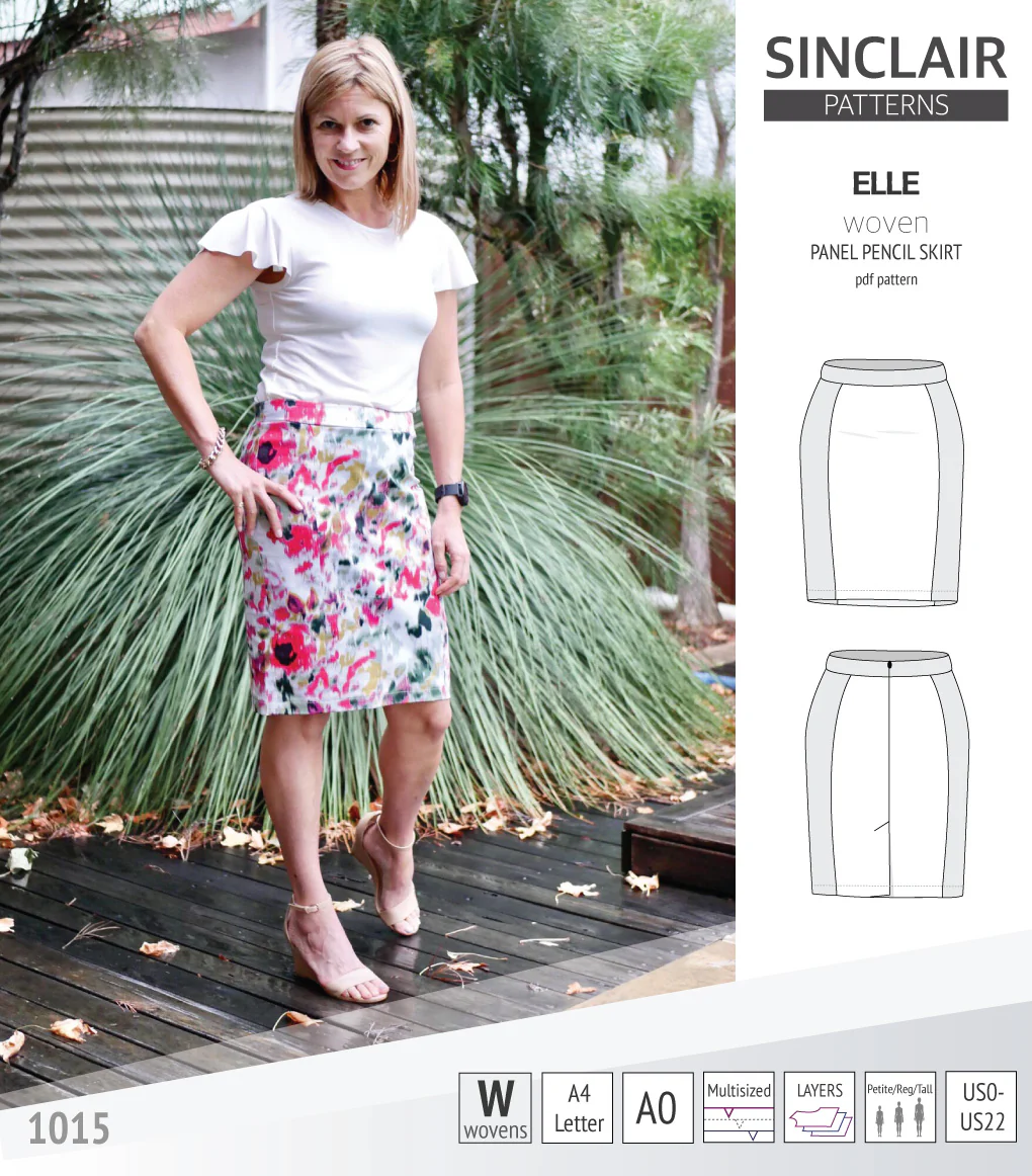 Elle classic woven/knit panel pencil skirt (PDF) - Image 12