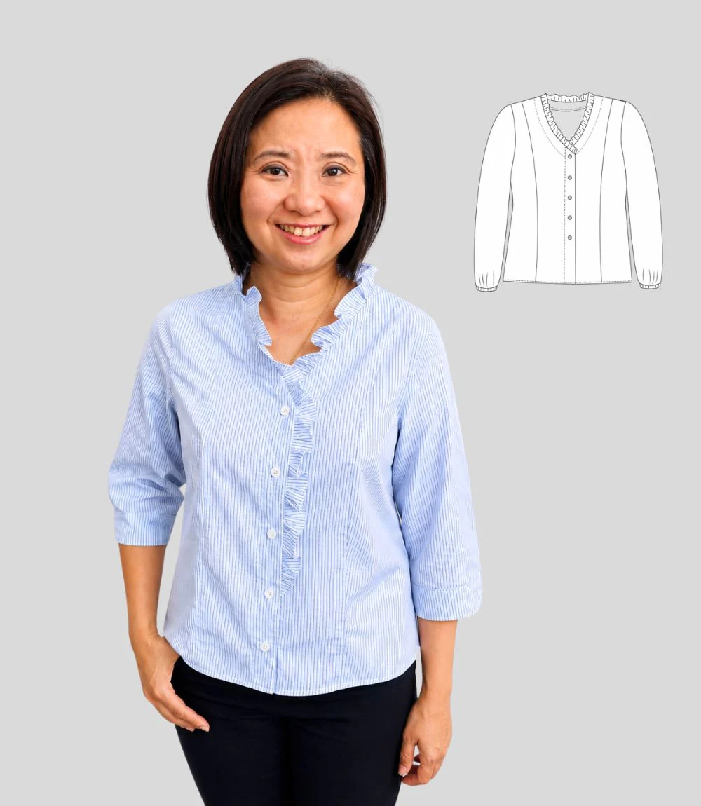 Emma woven blouse with princess seams (PDF) - Image 4