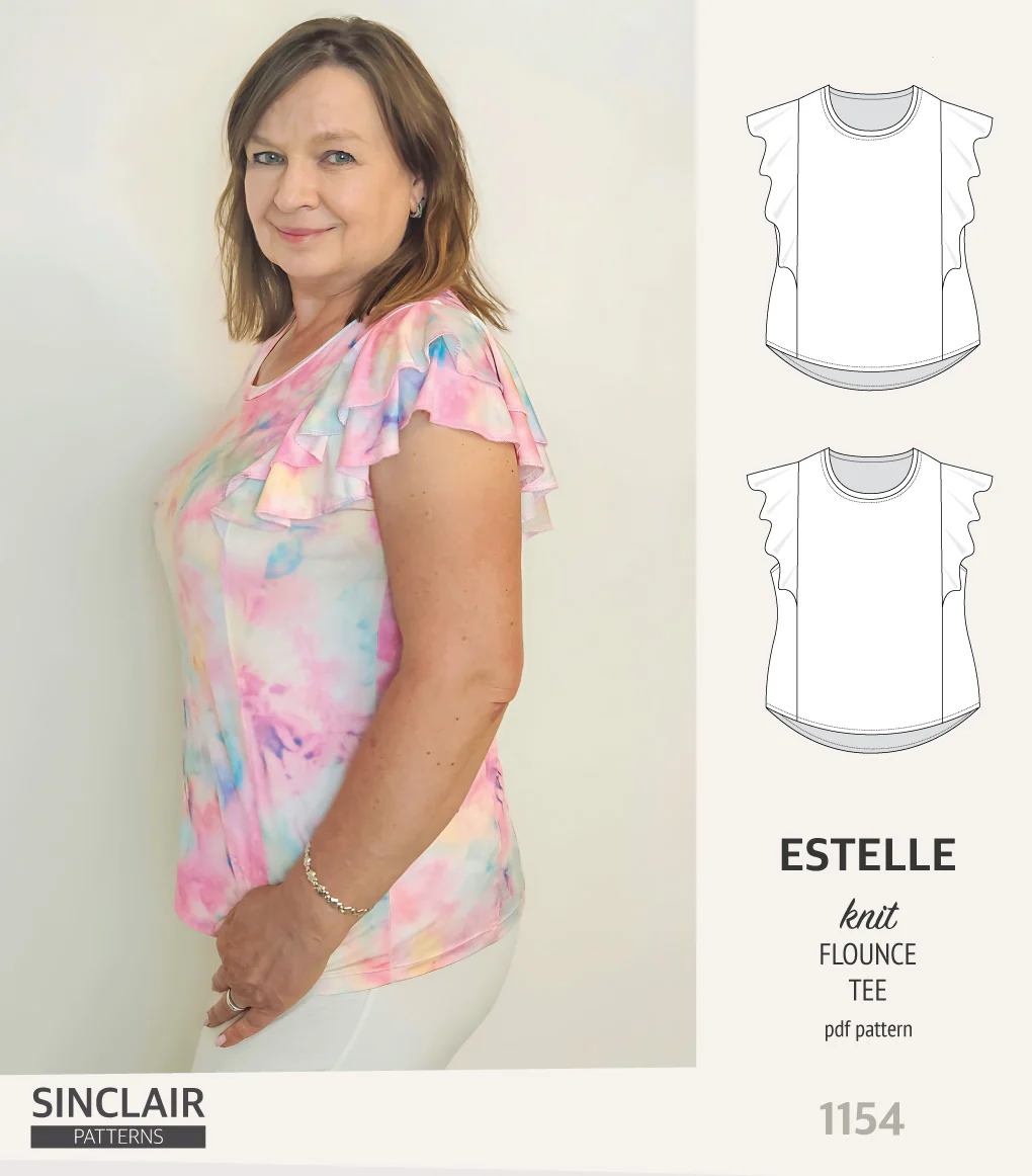 Estelle over shoulder flounce knit tee (PDF) - Image 24