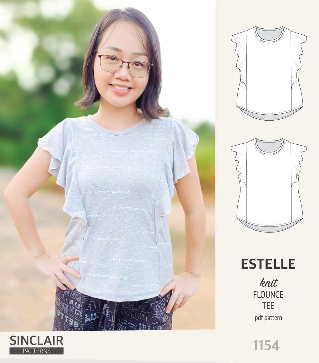 Estelle over shoulder flounce knit tee (PDF) - Image 42