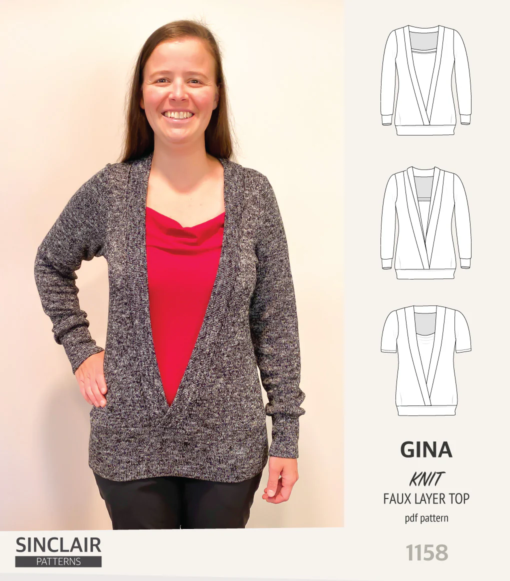 Gina crossover faux underlay knit top (PDF) - Image 10