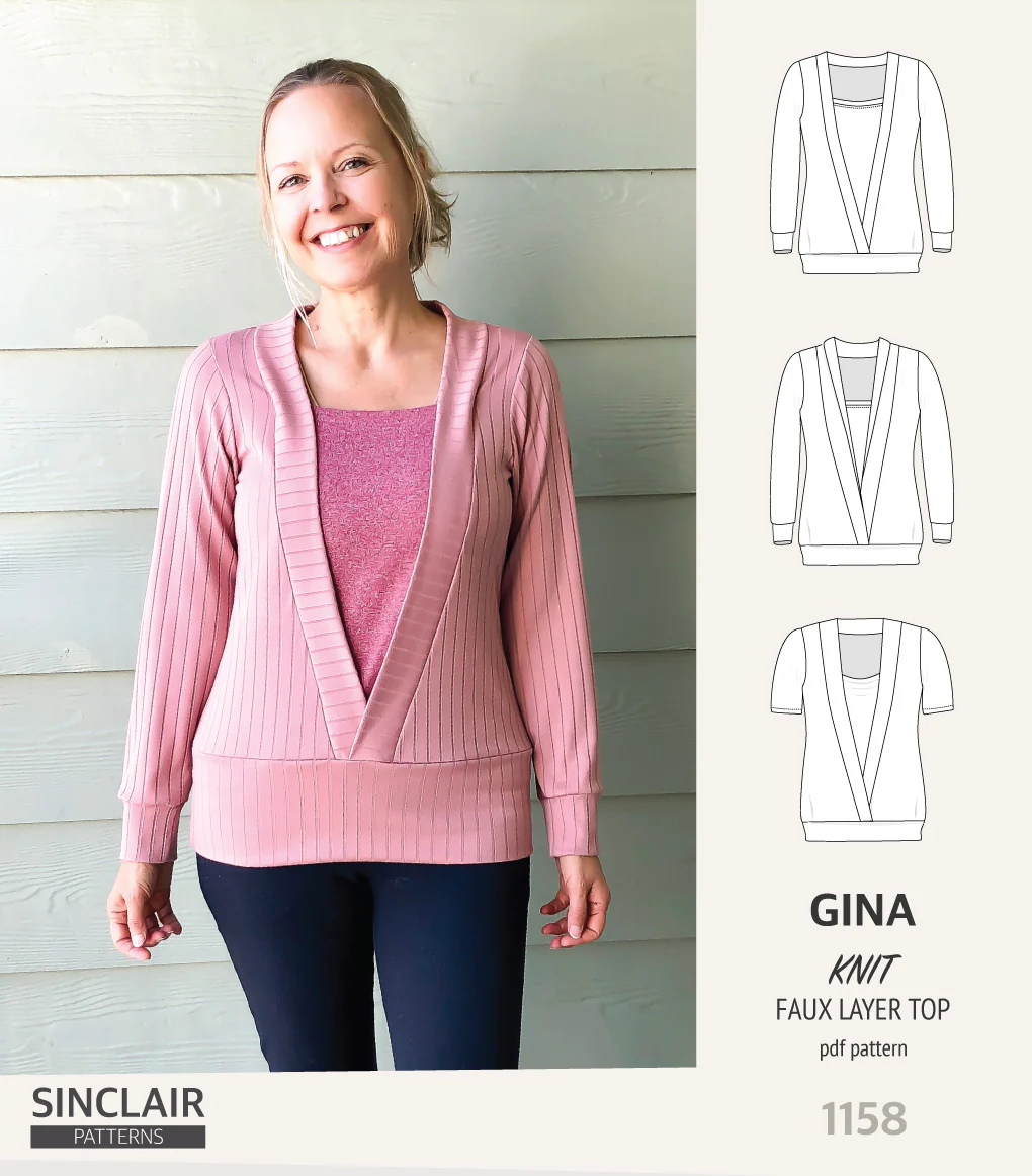 Gina crossover faux underlay knit top (PDF) - Image 20