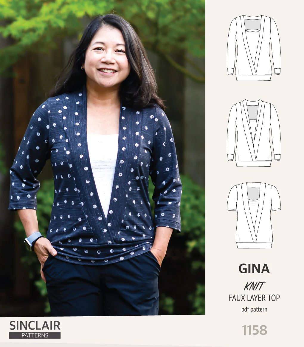 Gina crossover faux underlay knit top (PDF) - Image 24