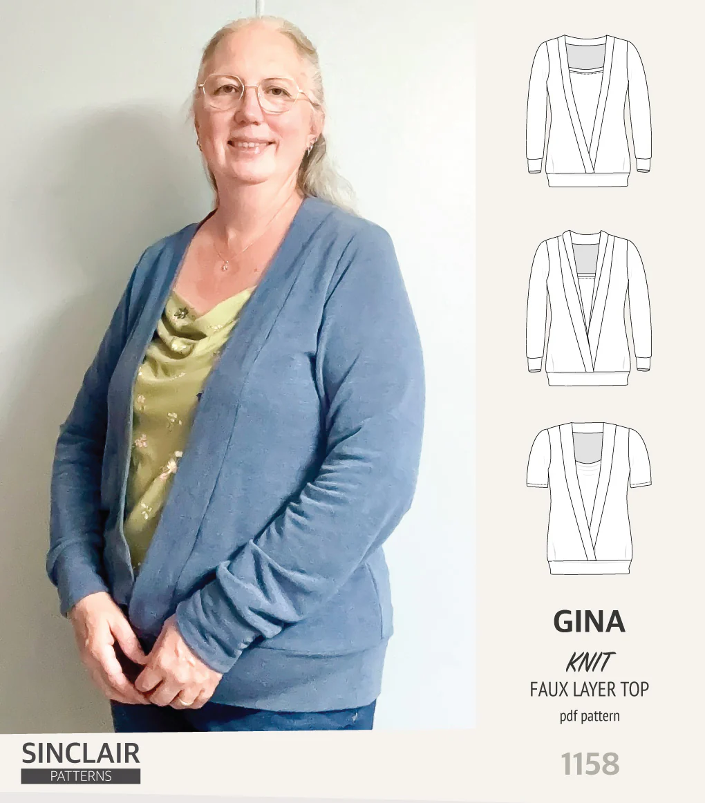Gina crossover faux underlay knit top (PDF) - Image 28