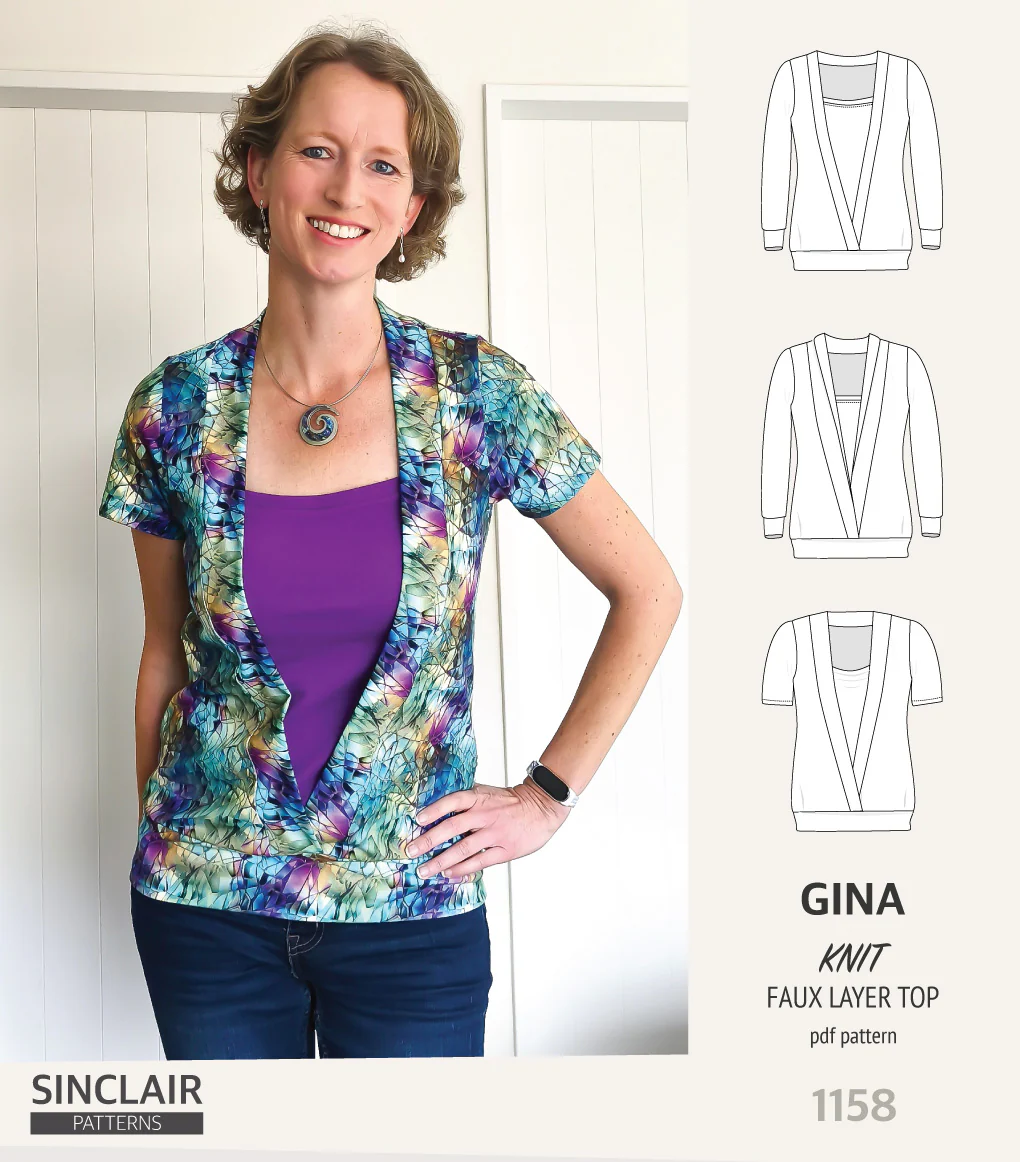 Gina crossover faux underlay knit top (PDF) - Image 29