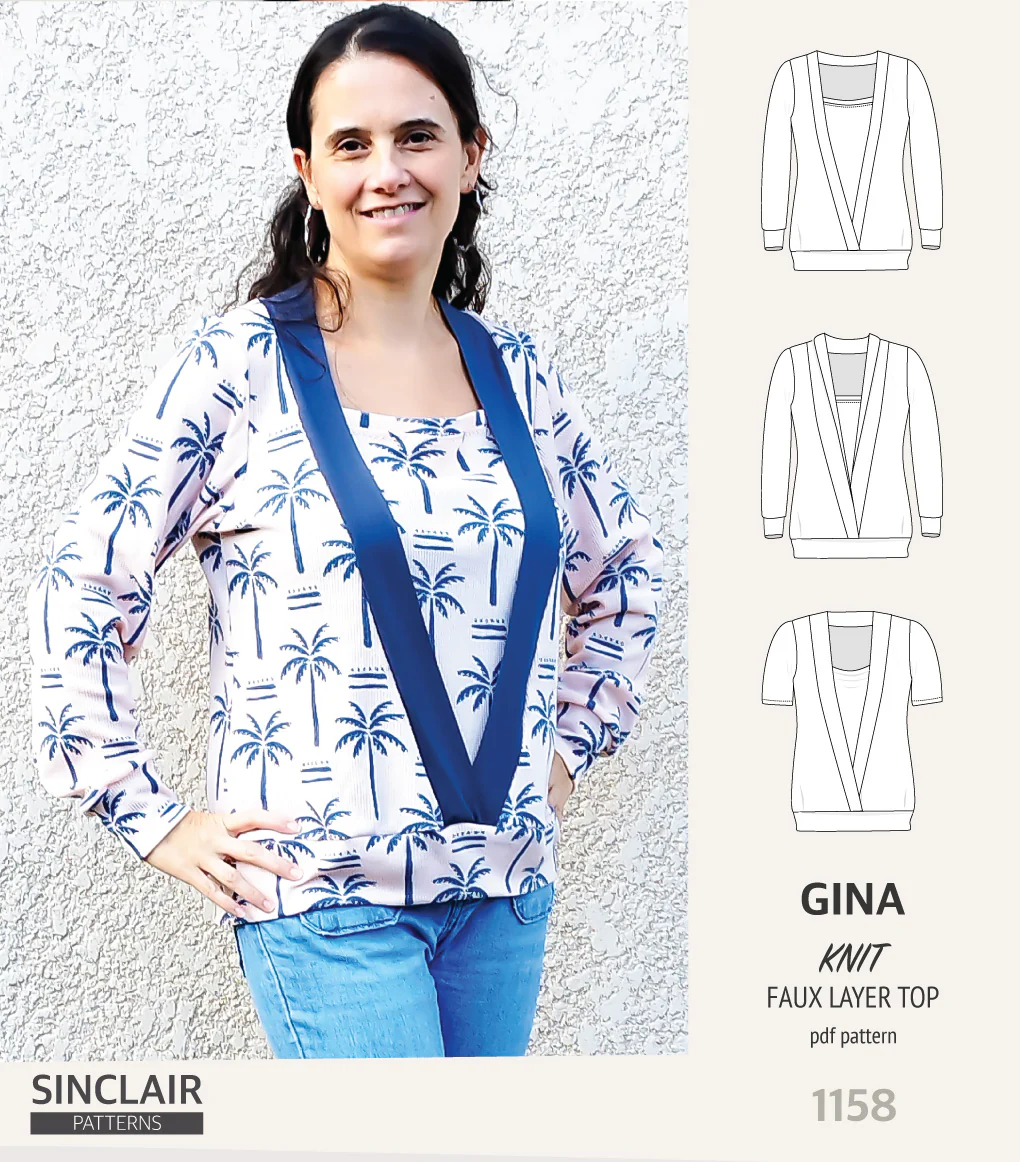 Gina crossover faux underlay knit top (PDF) - Image 33