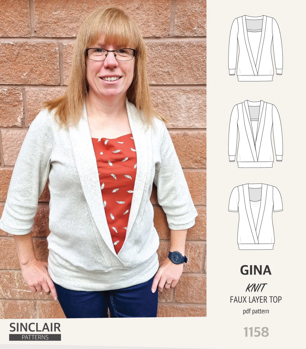 Gina crossover faux underlay knit top (PDF) - Image 35