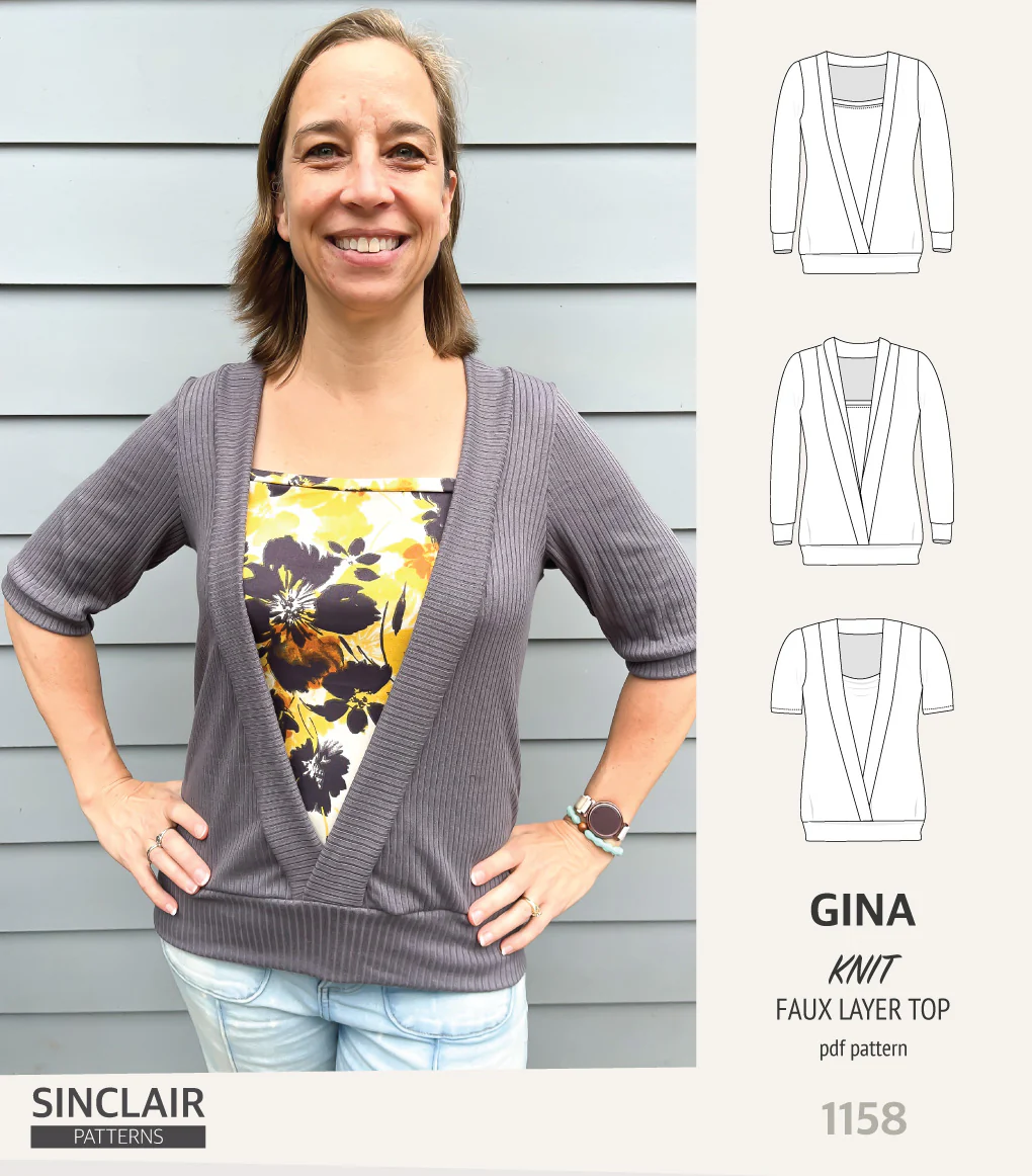 Gina crossover faux underlay knit top (PDF) - Image 36